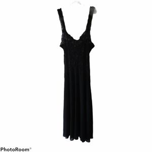 Victoria's Secret Black Lace Maxi Nightgown M